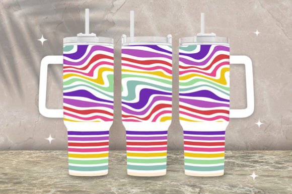 Download Colorful Lines Stanley 40oz Tumbler Wrap - Line Collection