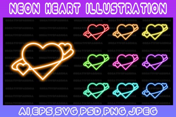 Download Heart Neon Line Illustration Art Vector - Line Collection