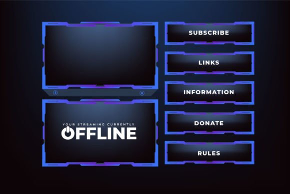 Download Online Gaming Screen Panel Vector Design - Line Collection