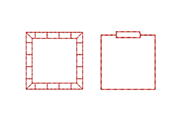 Download 2 Square Frame Redwork Outline Borders - Line Collection