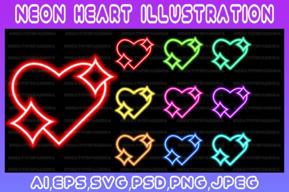 Download Heart Neon Line Illustration Art Vector - Line Collection