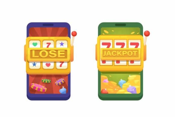 Download Online Casino Slot Machine Game Vector - Line Collection