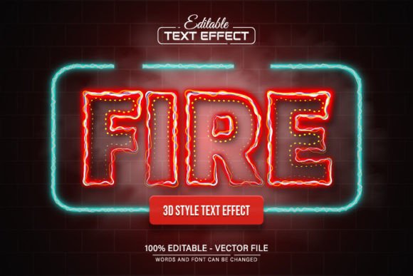 Download Fire Red Line Neon Light Text Effect - Line Collection