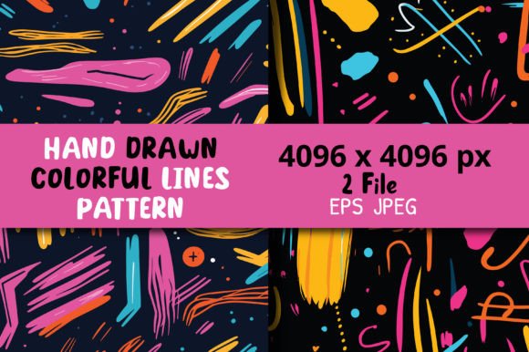 Download Hand Drawn Colorful Lines Pattern - Line Collection
