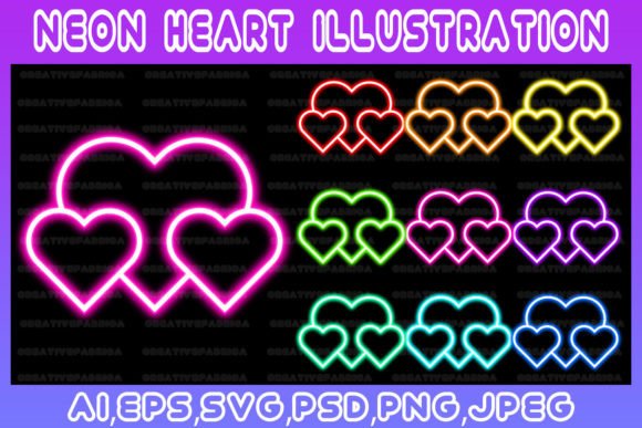 Download Heart Neon Line Illustration Art Vector - Line Collection