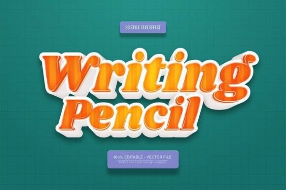 Download Writing Pencil 3D Text Effect Typography - Writing Collection