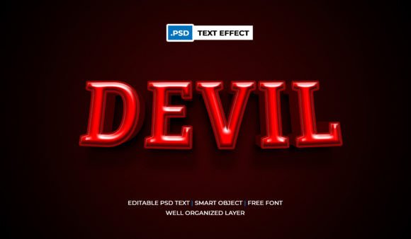 Download 3d Devil Psd Text Effect Editable - Premium Resources