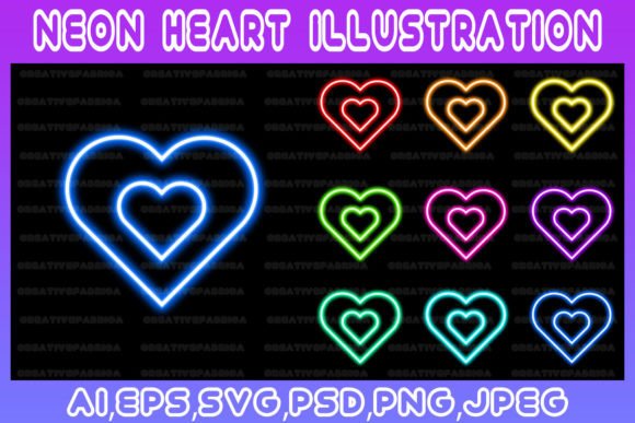 Download Heart Neon Line Illustration Art Vector - Line Collection