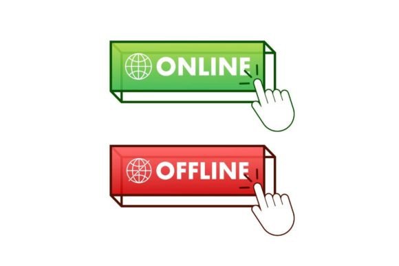 Download Online and Offline Switch, Button. Live - Line Collection