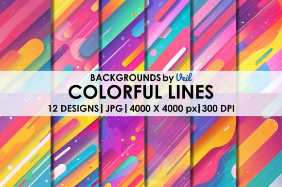 Download Colorful Lines Digital Paper - Line Collection