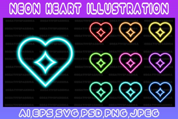 Download Heart Neon Line Illustration Art Vector - Line Collection