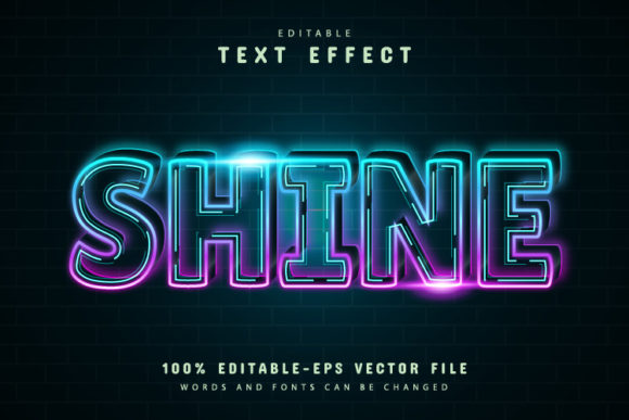 Download Shine Neon Line Text Effect - Line Collection