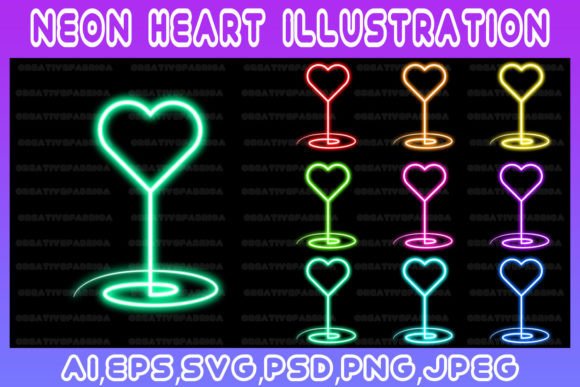 Download Heart Neon Line Illustration Art Vector - Line Collection