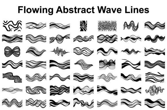 Download Flowing Abstract Wave Lines - Line Collection