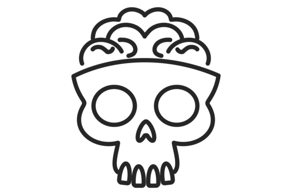 Download Zombie Skull Linear Icon. Horror Monster - Line Collection