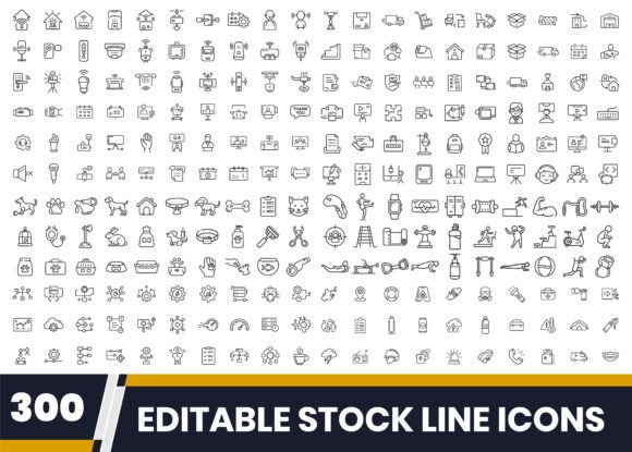 Download Outline Icon Collection 300 Icons - Line Collection