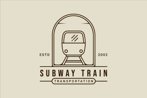 Download Subway Train Logo Line Art Vector Simple - Line Collection