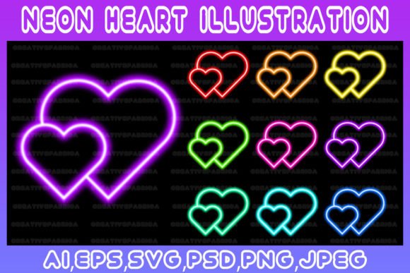 Download Heart Neon Line Illustration Art Vector - Line Collection